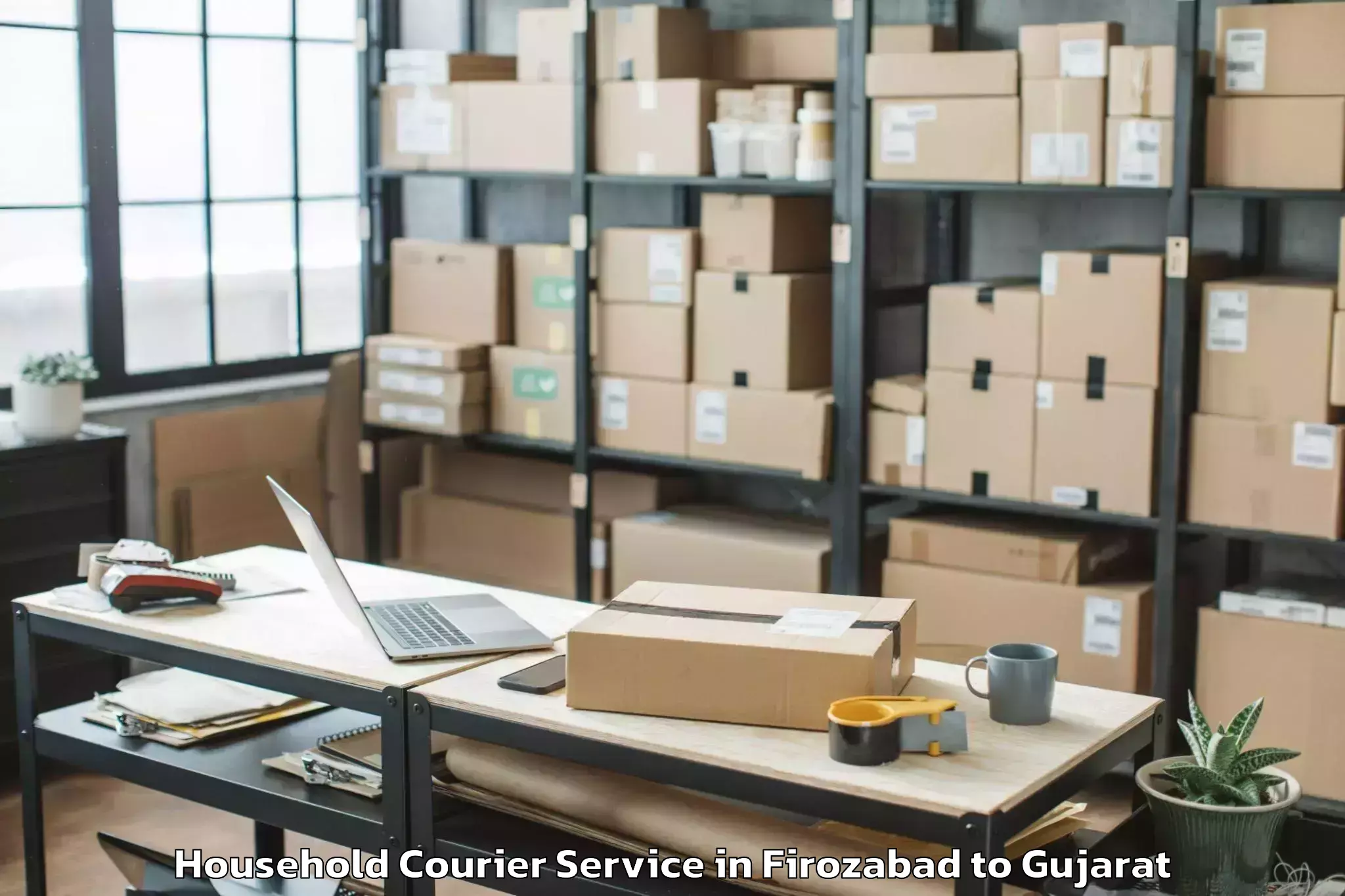 Hassle-Free Firozabad to Tharad Household Courier